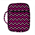Hot Pink And Black Chevron Pattern Print Front Pocket Bible Bag