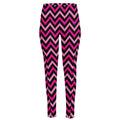 Hot Pink And Black Chevron Pattern Print High-Waisted Pocket Leggings