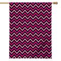 Hot Pink And Black Chevron Pattern Print House Flag