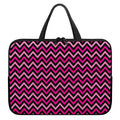 Hot Pink And Black Chevron Pattern Print Laptop Sleeve With Handle