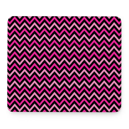 Hot Pink And Black Chevron Pattern Print Mouse Pad