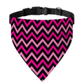 Hot Pink And Black Chevron Pattern Print Over The Collar Dog Bandana