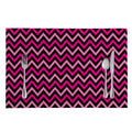 Hot Pink And Black Chevron Pattern Print Placemat