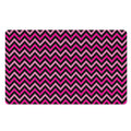 Hot Pink And Black Chevron Pattern Print Polyester Doormat