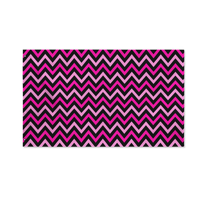 Hot Pink And Black Chevron Pattern Print Polyester Flag