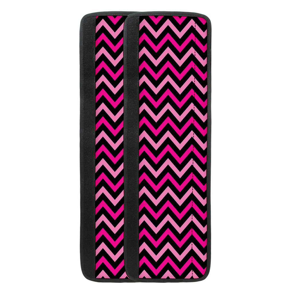 Hot Pink And Black Chevron Pattern Print Refrigerator Handle Covers