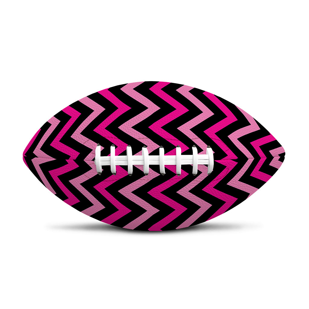 Hot Pink And Black Chevron Pattern Print Rugby Ball