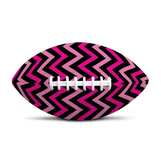 Hot Pink And Black Chevron Pattern Print Rugby Ball