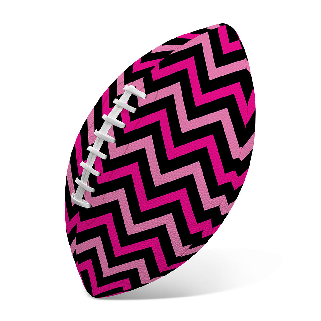 Hot Pink And Black Chevron Pattern Print Rugby Ball