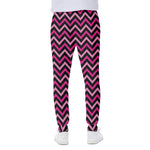 Hot Pink And Black Chevron Pattern Print Scuba Joggers