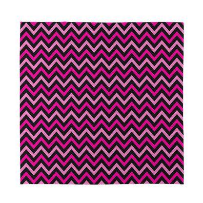 Hot Pink And Black Chevron Pattern Print Silk Bandana