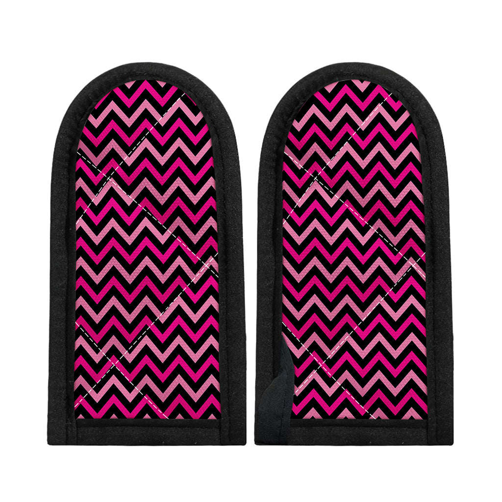 Hot Pink And Black Chevron Pattern Print Skillet Handle Cover