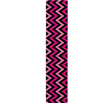 Hot Pink And Black Chevron Pattern Print Table Runner