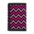 Hot Pink And Black Chevron Pattern Print Trifold Wallet