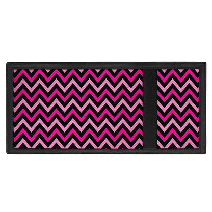 Hot Pink And Black Chevron Pattern Print Trifold Wallet
