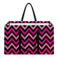 Hot Pink And Black Chevron Pattern Print Utility Tote Bag