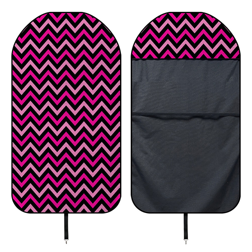 Hot Pink And Black Chevron Pattern Print Waterproof Car Seat Cover