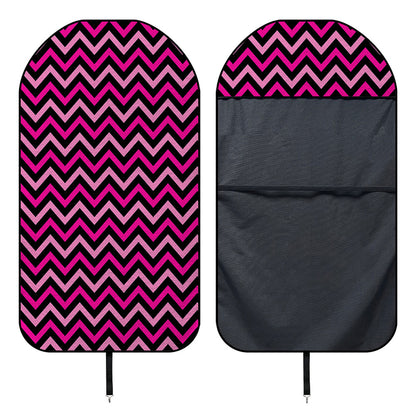 Hot Pink And Black Chevron Pattern Print Waterproof Car Seat Cover