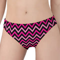 Hot Pink And Black Chevron Pattern Print Women's Panties