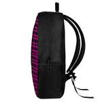 Hot Pink And Black Houndstooth Print 17 Inch Backpack