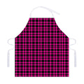 Hot Pink And Black Houndstooth Print Adjustable Apron