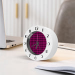 Hot Pink And Black Houndstooth Print Alarm Clock