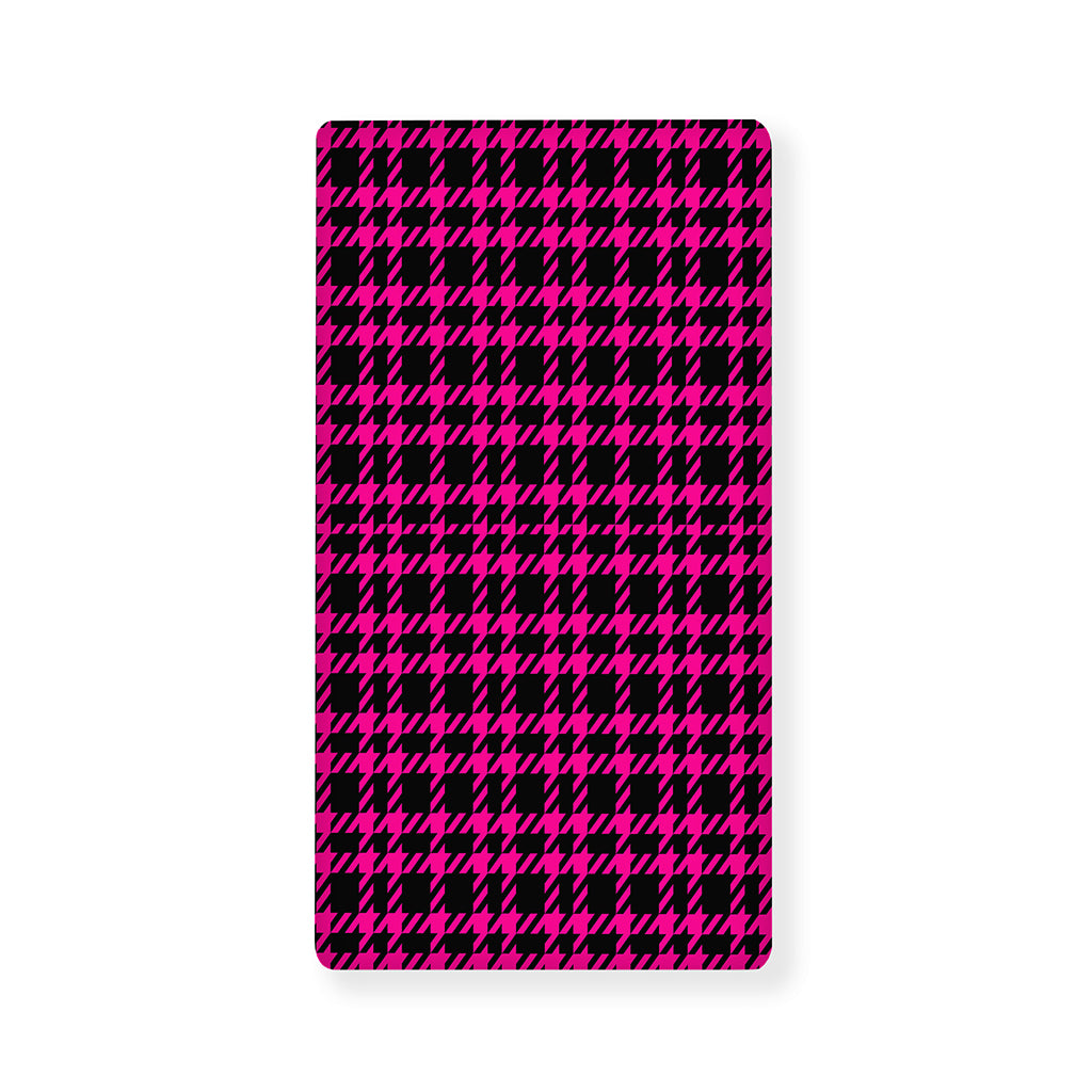Hot Pink And Black Houndstooth Print Baby Crib Sheet