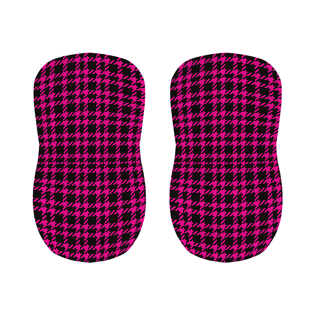 Hot Pink And Black Houndstooth Print Bar Stool Covers