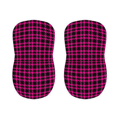 Hot Pink And Black Houndstooth Print Bar Stool Covers