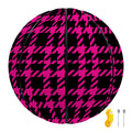 Hot Pink And Black Houndstooth Print Basketball