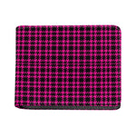 Hot Pink And Black Houndstooth Print Bifold Wallet