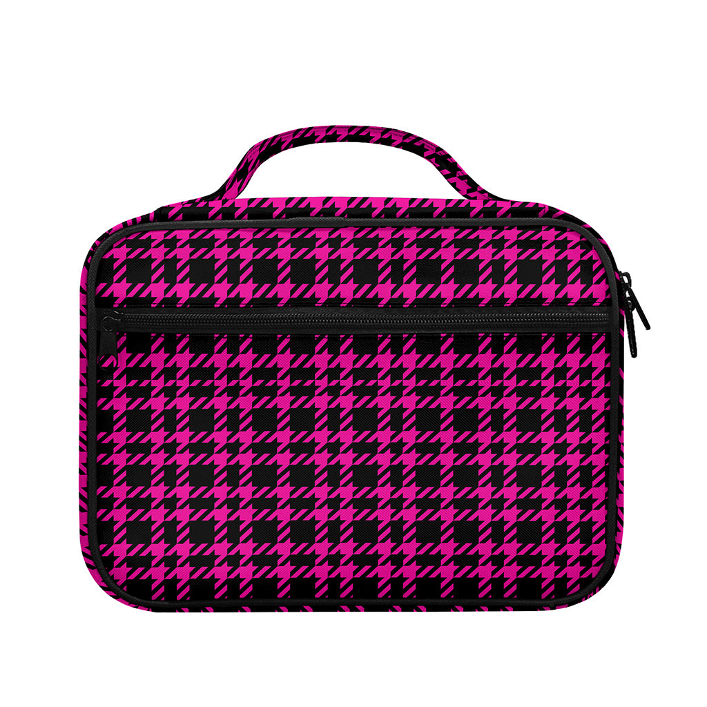 Hot Pink And Black Houndstooth Print Briefcase Bible Bag