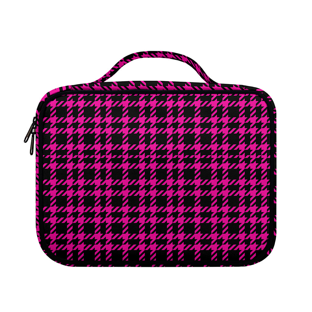 Hot Pink And Black Houndstooth Print Briefcase Bible Bag