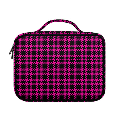 Hot Pink And Black Houndstooth Print Briefcase Bible Bag