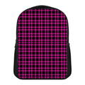 Hot Pink And Black Houndstooth Print Casual Backpack