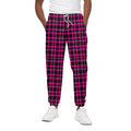 Hot Pink And Black Houndstooth Print Cotton Sweatpants