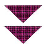 Hot Pink And Black Houndstooth Print Dog Bandana