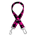 Hot Pink And Black Houndstooth Print Dog Seat Belt
