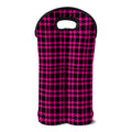 Hot Pink And Black Houndstooth Print Double Neoprene Wine Tote