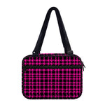 Hot Pink And Black Houndstooth Print Double Strap Bible Bag