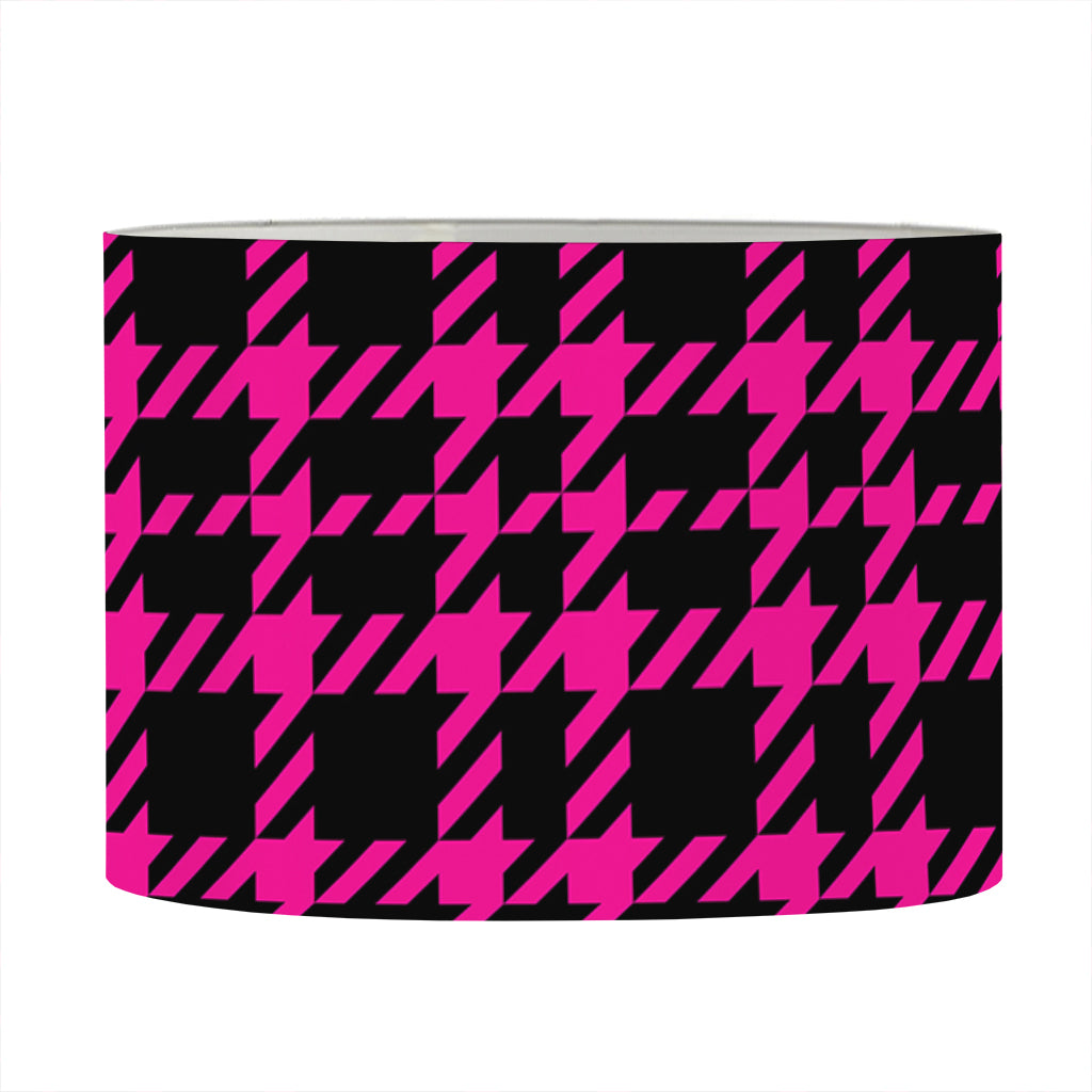 Hot Pink And Black Houndstooth Print Drum Lamp Shade