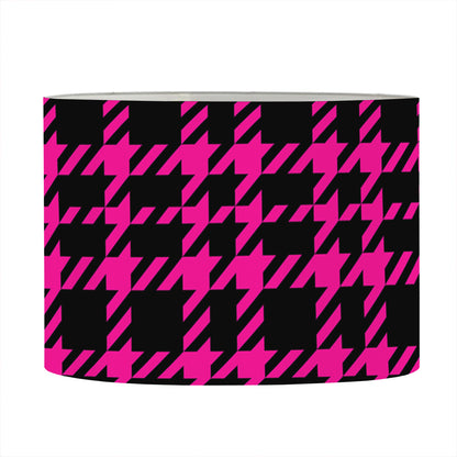 Hot Pink And Black Houndstooth Print Drum Lamp Shade