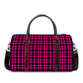 Hot Pink And Black Houndstooth Print Duffel Bag