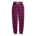 Hot Pink And Black Houndstooth Print Fleece Lined Knit Pants
