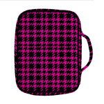 Hot Pink And Black Houndstooth Print Front Pocket Bible Bag