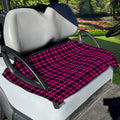 Hot Pink And Black Houndstooth Print Golf Cart Seat Cover