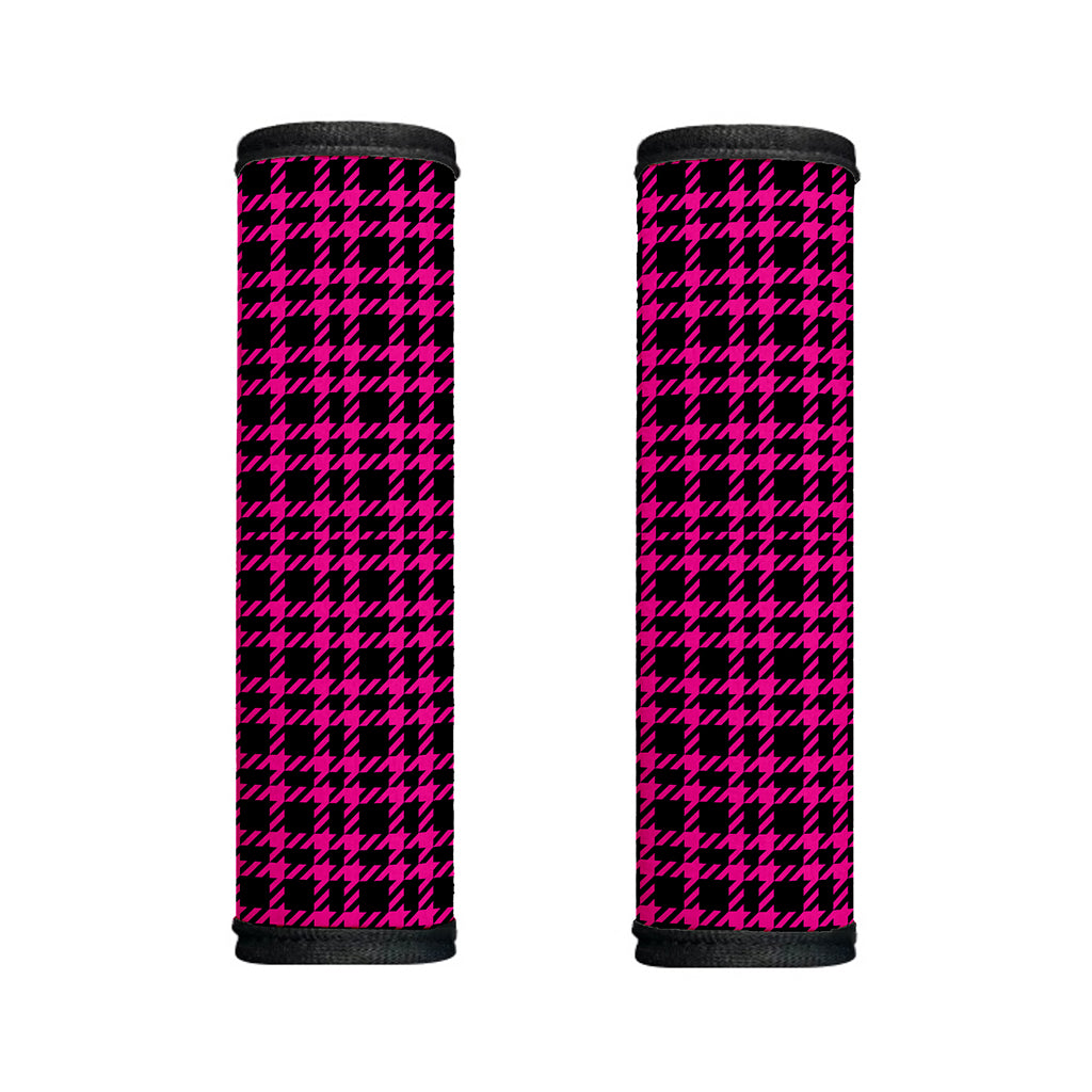 Hot Pink And Black Houndstooth Print Handle Covers
