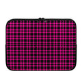 Hot Pink And Black Houndstooth Print Laptop Sleeve