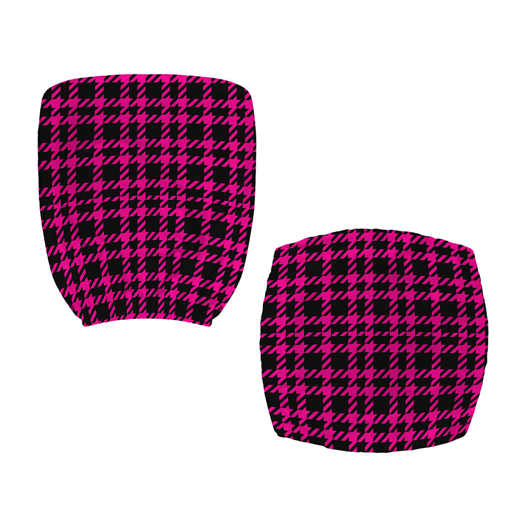Hot Pink And Black Houndstooth Print Office Chair Cover