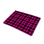 Hot Pink And Black Houndstooth Print Pet Cooling Mat Cover